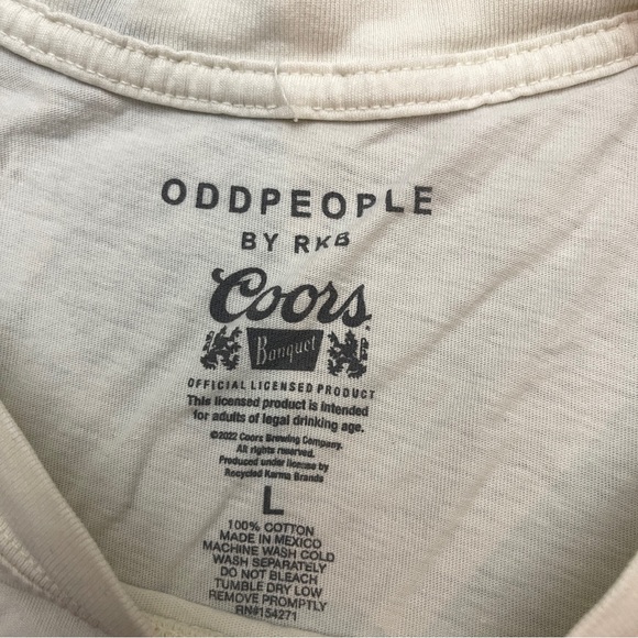 Odd People RKB Coors Banquet Rodeo T-Shirt, Women's Size L Crew Neck, White - Picture 4 of 9
